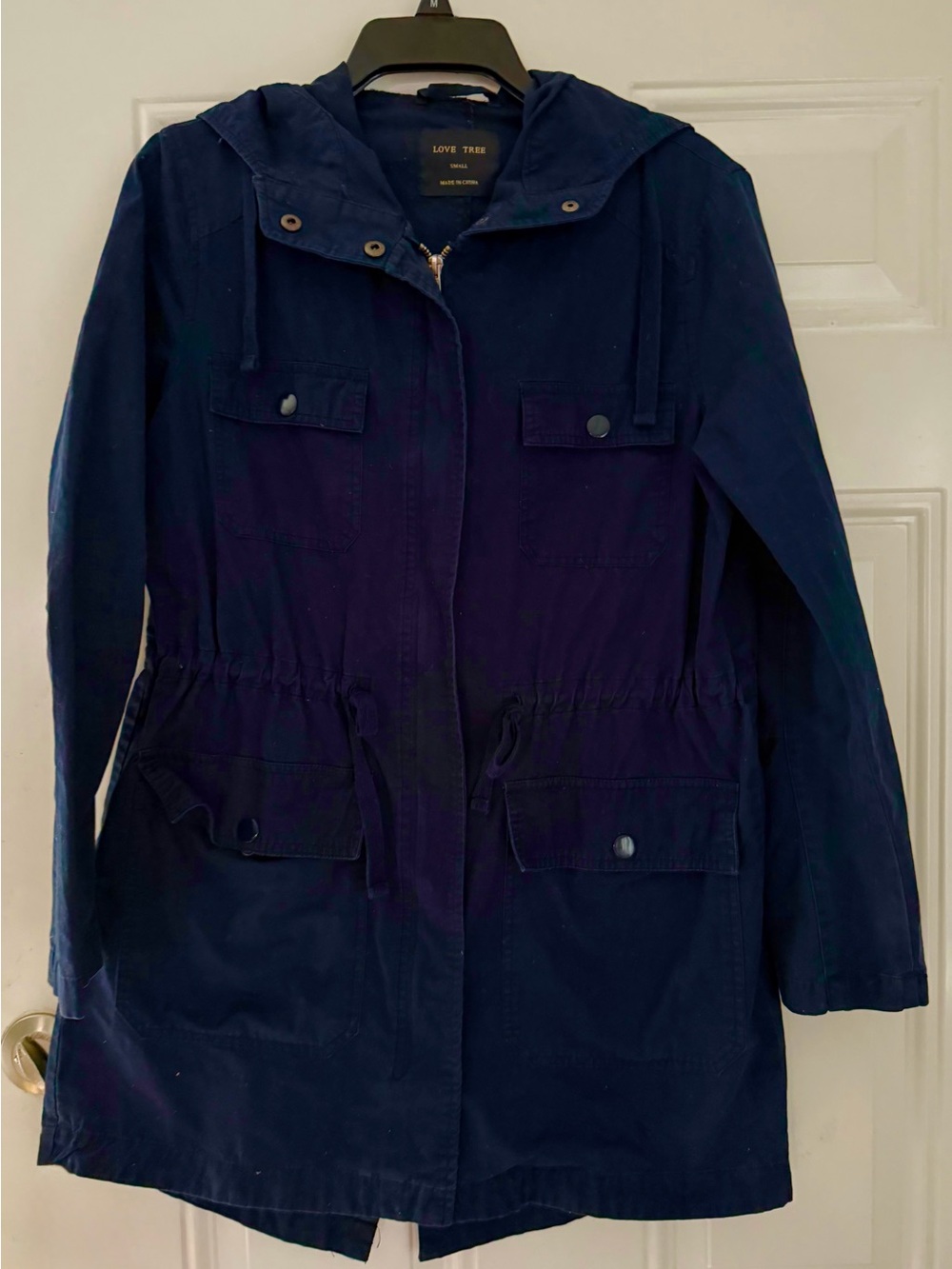 Love Tree Navy Hooded Utility Anorak Jacket